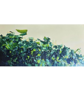 Domenico Asmone / Cromatico mare, olio e smalto su tela, cm 60x120, 2020